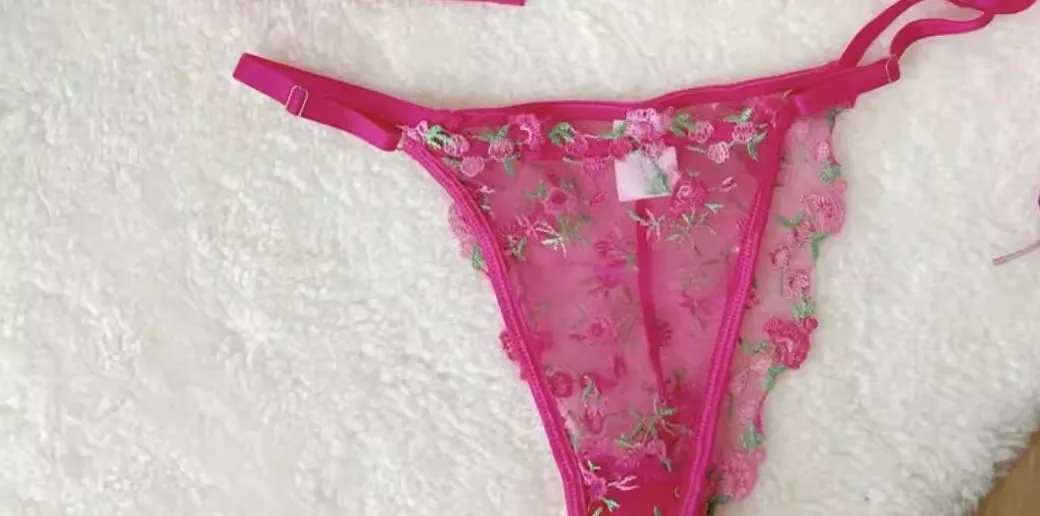 French Floral Bra Set Women | Sweet Sexy Sheer Mesh Lace Transparent Underwear Set | Practical & Feminine MOYISU Sexy Panty Set — image 22
