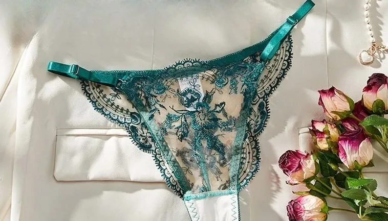 Lace Embroidery Ultra Thin Cup Bra Set Sheer Mesh Sleepwear for Big Bust Women S-XL Push Up Hot Sale 2026 32-38 S-XL Bra Set — image 13