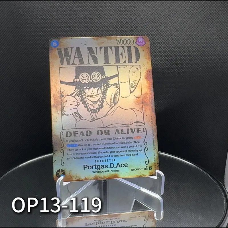 One Piece TCG OPCG English OP13 Character Card Wanted Poster Roger Luffy Ace Sabo Textured Foil Card Anime Collectible Cards — image 4