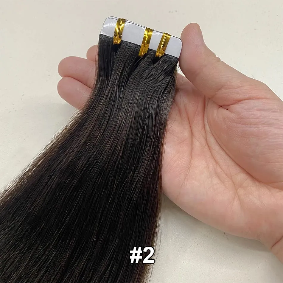 Full Shine Tape In 100% Remy Human Hair Straight Double Sided Blonde Comfortable Silky Natural Tape Ins For Women — image 9