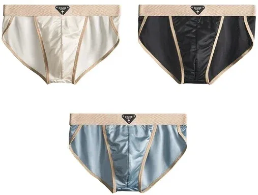 1/3PCS Panlalaking Briefs Ice Silk Satin-like Brief Panlalaking Panlalaki Summer Breathable Quick Drying Panty Sexy U Pouch Underwear — image 22
