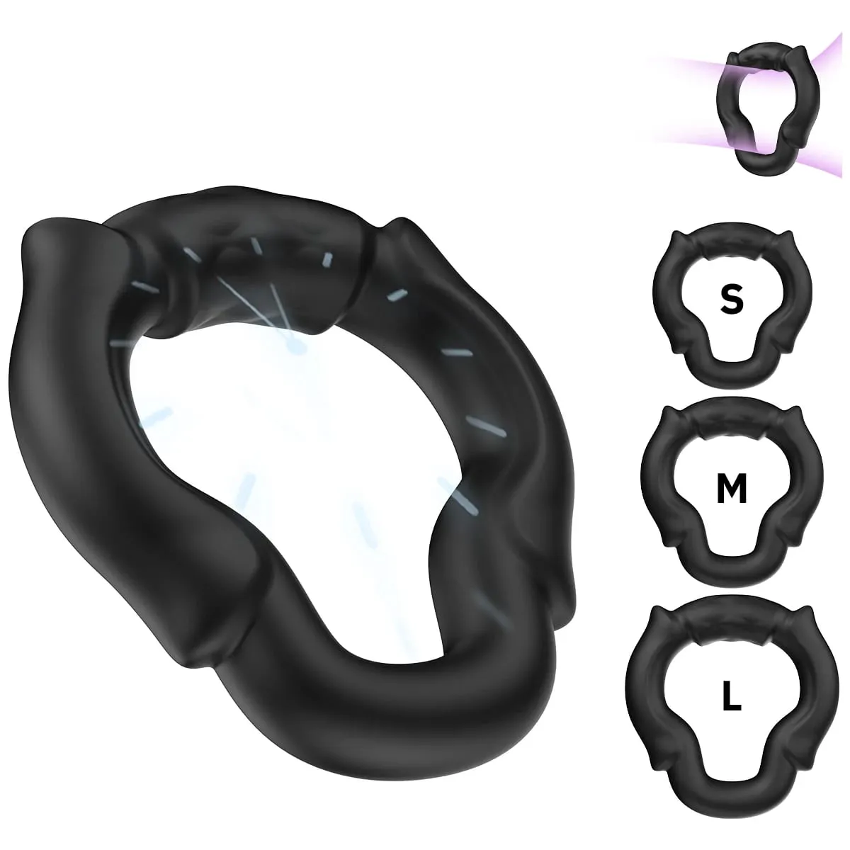 3 PCS Sizes Silicone Penis Rings Male Cock Ring for Erection Enhancing Long Lasting Stronger Adult Sex Toys for Men Couples 18+