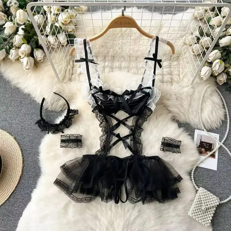 Woman Plus Size Sexy V-Neck Strap Dress Lace Trim Slim Short Dress Women Fashion Comfortable Dress Party Hotsweet — image 7