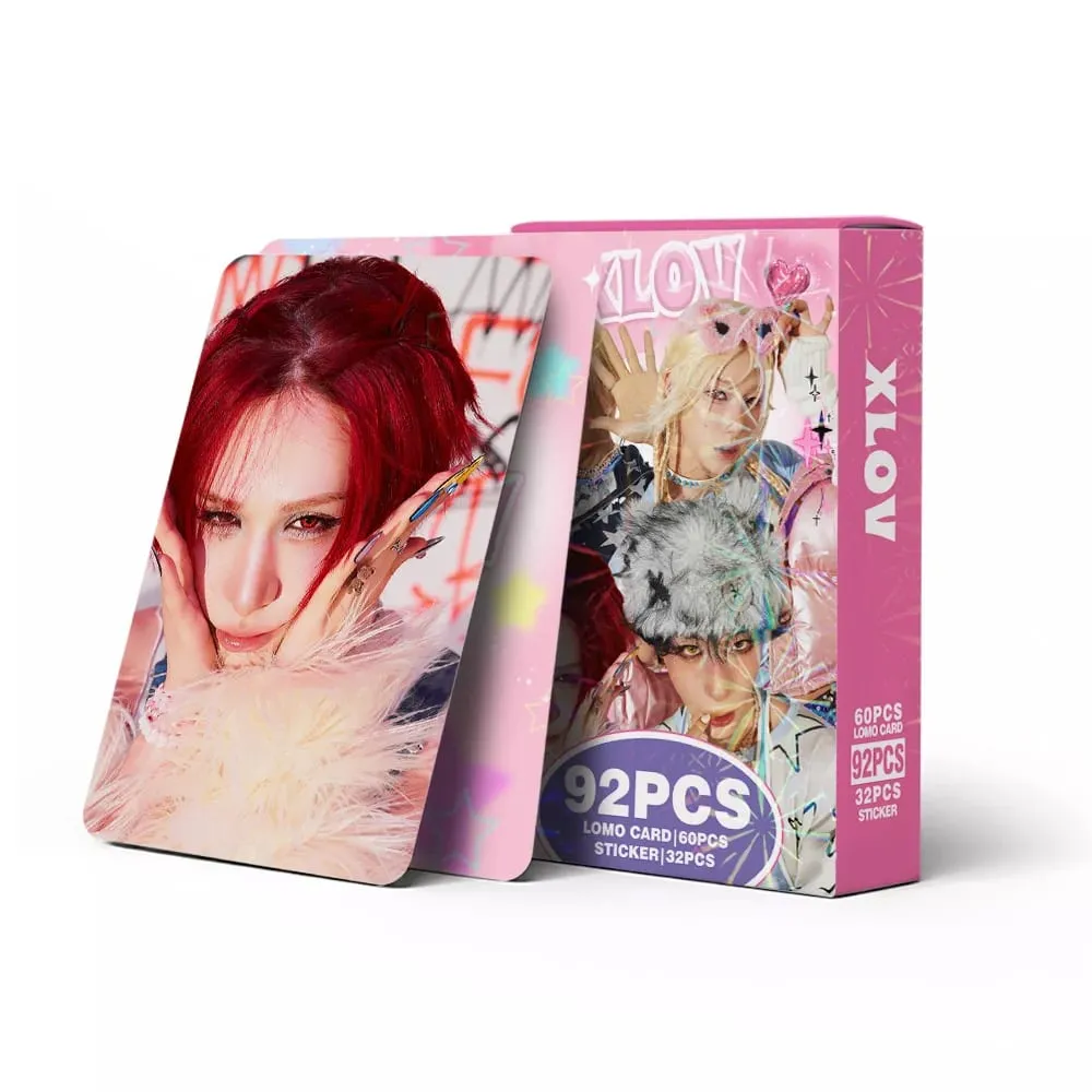92Pcs/Set Idol XLOV New Mini 2 Album I God Periphery Lomo Cards And Stickers Postcards WUMUTI RUI HARU HYUN Fans Gift Collection