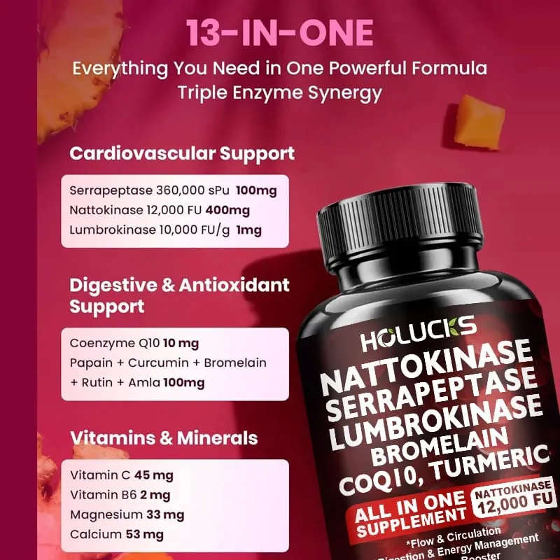 Nattokinase Supplement with COQ10 for Cardiovascular & Circulatory Support Heart Health Vegan & Gluten Free — image 3