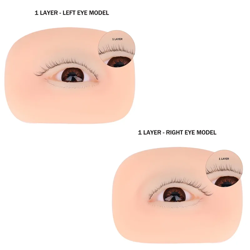 3 Layers Lashes Reusable Mannequin Eyes Eyelash Extension Eyes Model Doll Face Head Training Simulated Silicone Eye Makeup Tools — image 12
