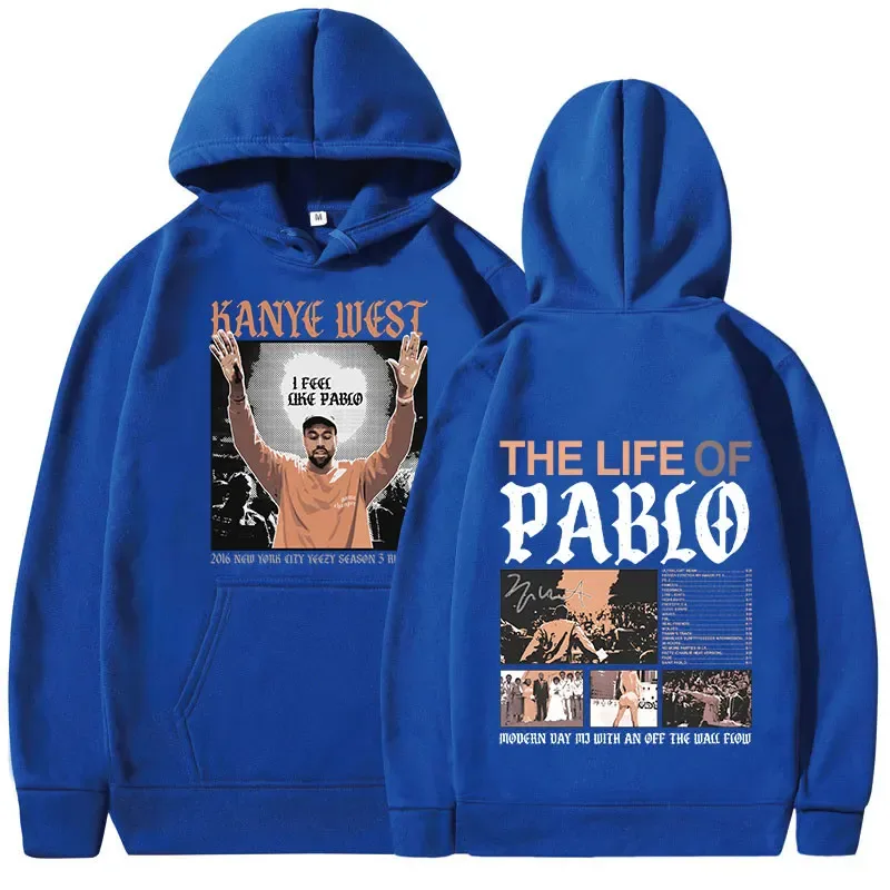 Rapper Kanye West Impressão gráfica Hoodies A VIDA DE PABLO Moletom Com Capuz Homens Mulheres Hip Hop Moda Vintage Oversized Moletons — image 12