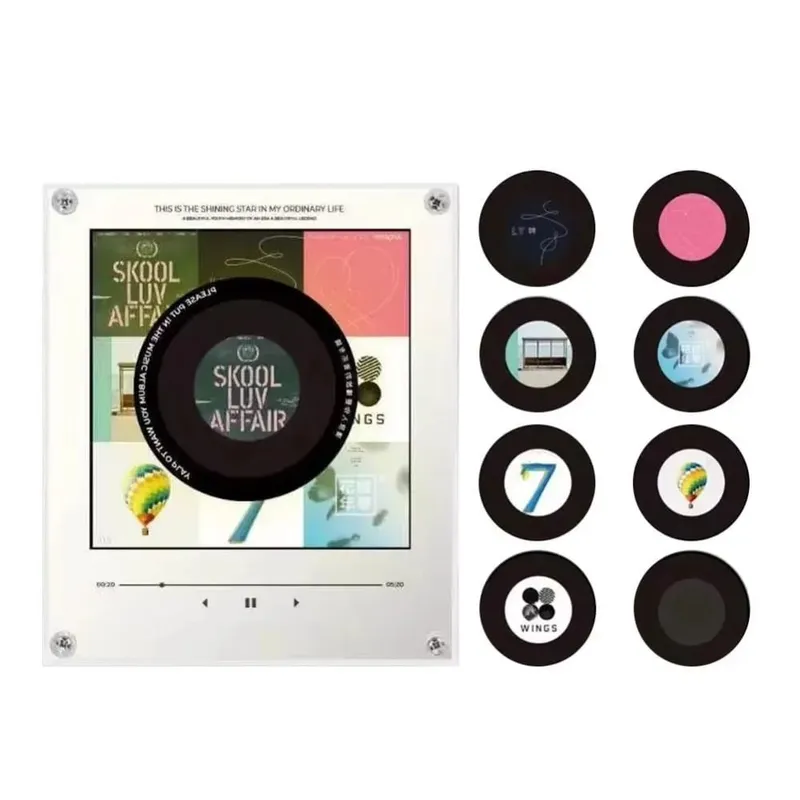 NFC Music Player Refrigerator Magnetic Sticker Acrylic Rotary Disc Machine Automatic Singing Song Players for Fridge Night Light
