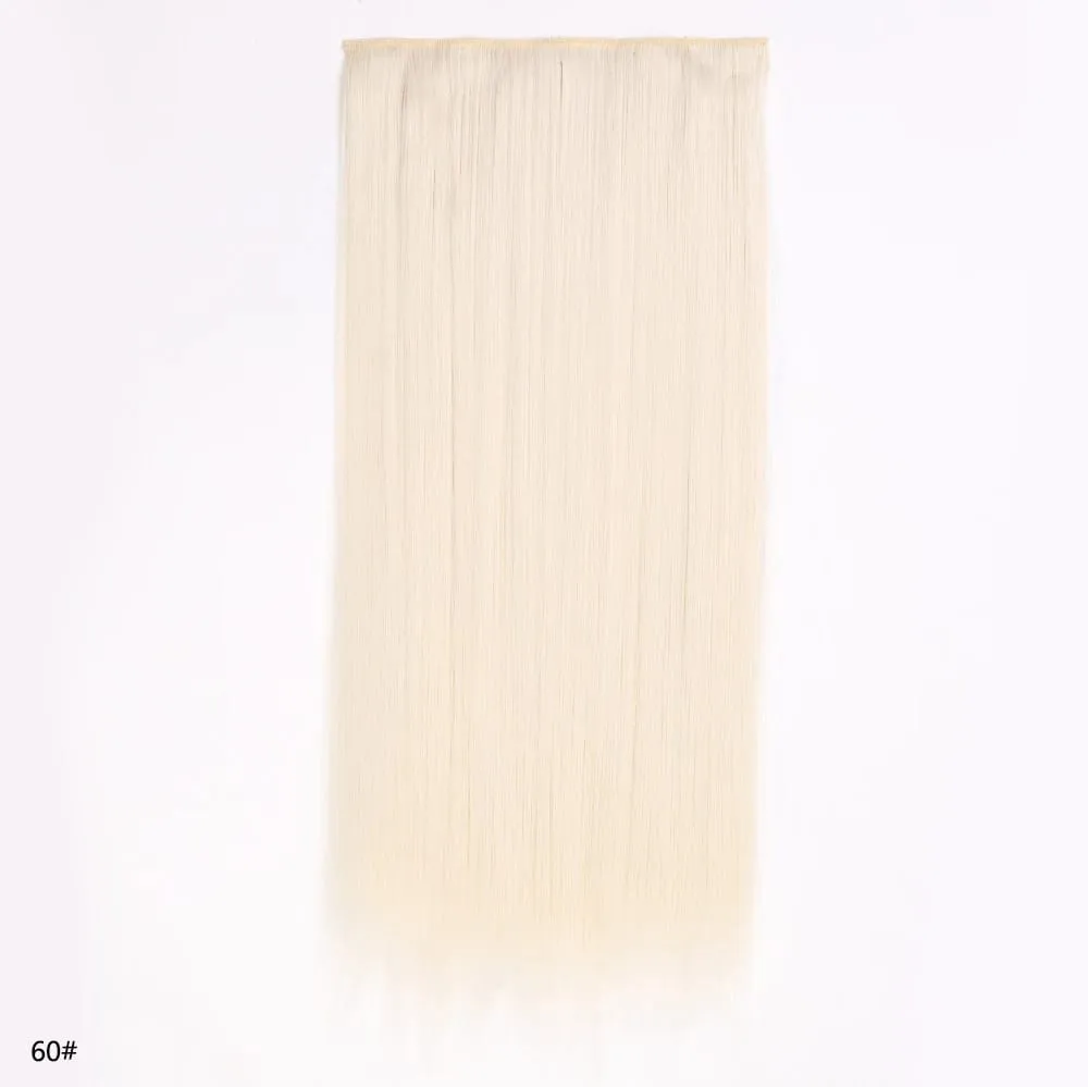 Syntetické prodloužení vlasů jednodílné s klipem 5Clips v dlouhé rovné vlasy blond pro ženy každodenní použití — image 34