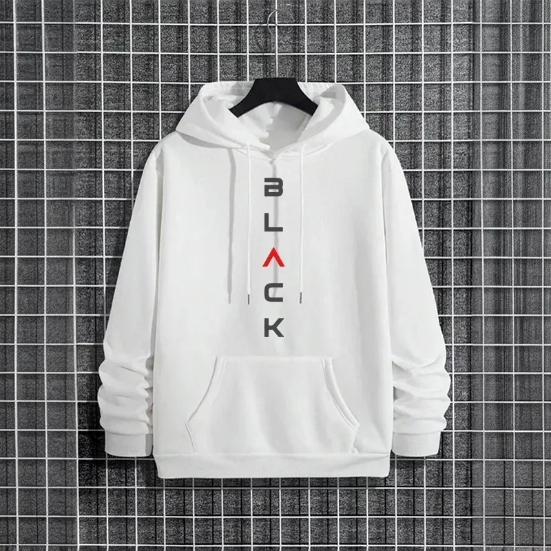 Black Letter Print Hoodies for Man Autumn Winter Hot Sale High Quality Hooded Sweatshirt Home Outdoor Casual Sport Warm Pullover — image 16