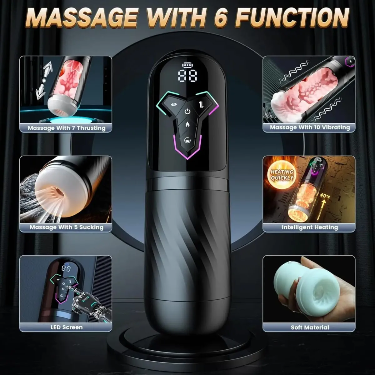 Masturbador masculino de sucção telescópica, equipamento de masturbação vaginal, brinquedos sexuais para homens, produtos para adultos, pistão, mastubador automático — image 2