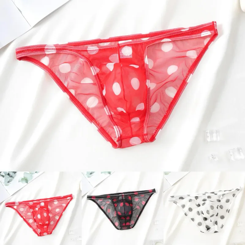 1pc Men Sexy Mesh Sheer Underwear Printed Brief Breathable Low Rise U Shape Pouch Panties Comfortable Lingerie — image 6