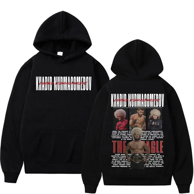 Khabib Nurmagomedov A ÁGUIA Merch Moletom Roupas Masculinas Harajuku Clássico Oversized Hoodies Lã de Alta Qualidade Aconchegante Moletom Com Capuz — image 1