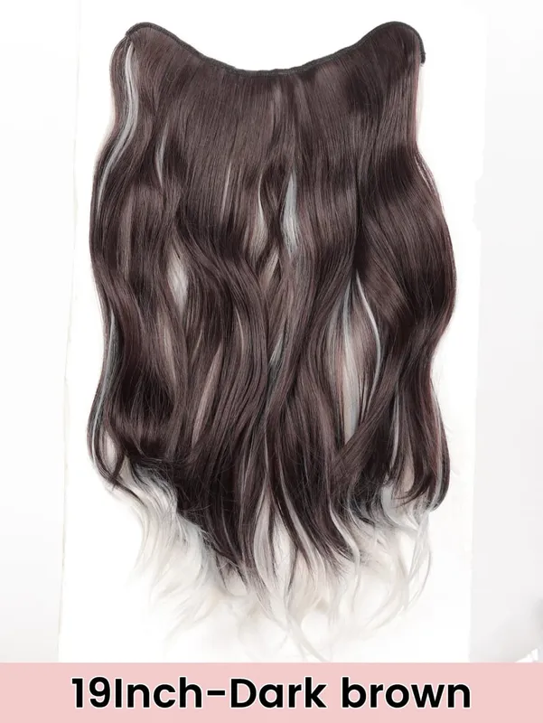 Synthetic Long Curly Wavy Hairstyle Hairpiece 5 Clip In Hair Extensions Black Brown Grey Natural Fake Hair For Women — image 9