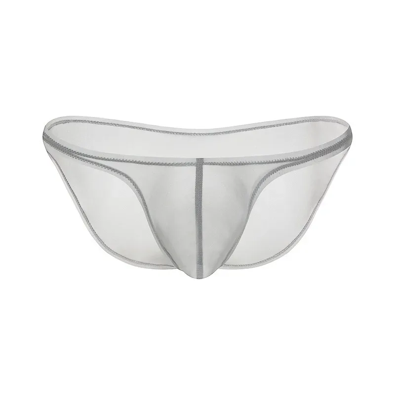 Men's Underwear Delicate Ice Silk Transparent Triangle Panties Personality Low Waist Briefs — image 27