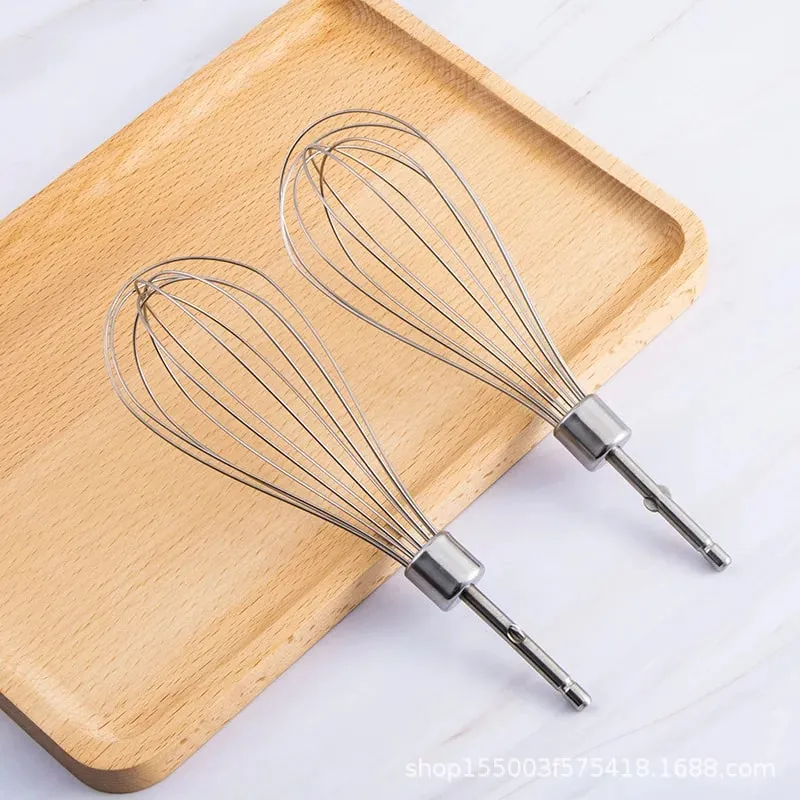 Stainless Steel Egg Beater Stainless Whisk Kitchen Wire Balloon Whisk Milk Egg Beater Egg Mixing Electric Hand Mixer Beaters — image 8