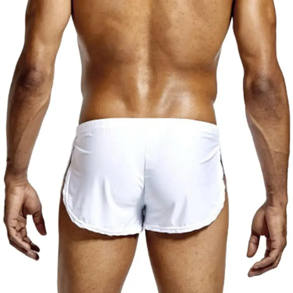 Männer Einfarbig Atmungsaktive Low-rise Shorts Höschen Elastische Taille Seite Split Eis Seide Lounge Shorts Unterhosen Nachtwäsche — image 6