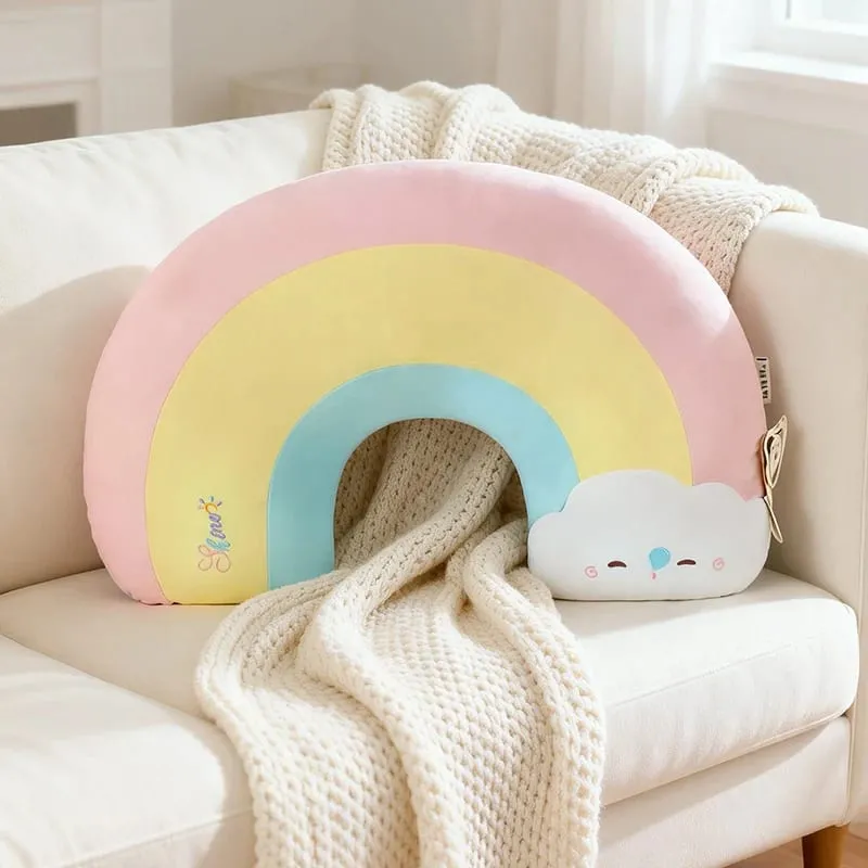 Creative Weather Series Rainbow Cloud Plush Pillow Soft Cute Cartoon Kawaii Stuffed Doll For Kids Sofa Cushion Home Decor