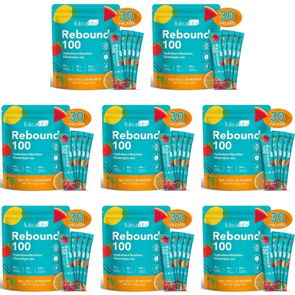 Rebound 100 elektrolitpor a hidratáló izmok komfortérzetéért nulla cukorral és kalóriatartalmú energiaital keverékkel edzésekhez 30 Count — image 13
