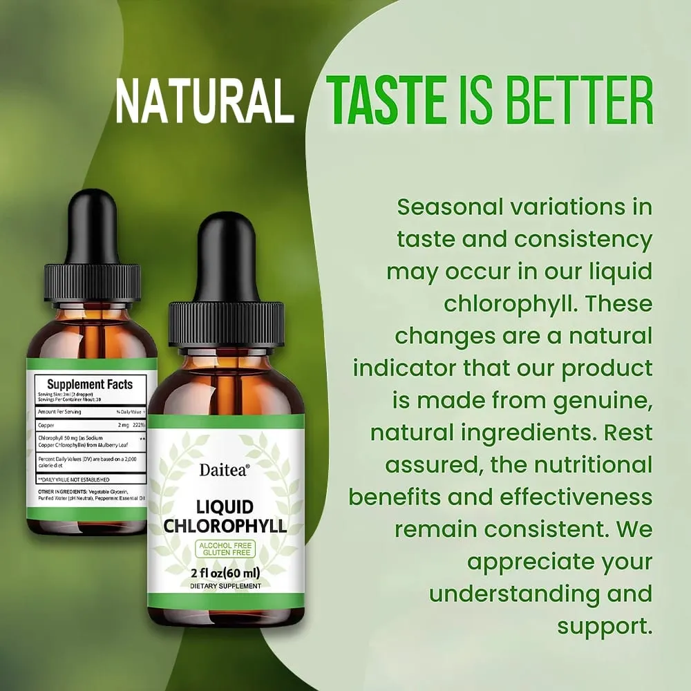 Liquid Chlorophyll Drops - Antioxidants Liver Detox Immune Support Collagen for Hair & Skin Health - Vegan Non-GMO — image 4
