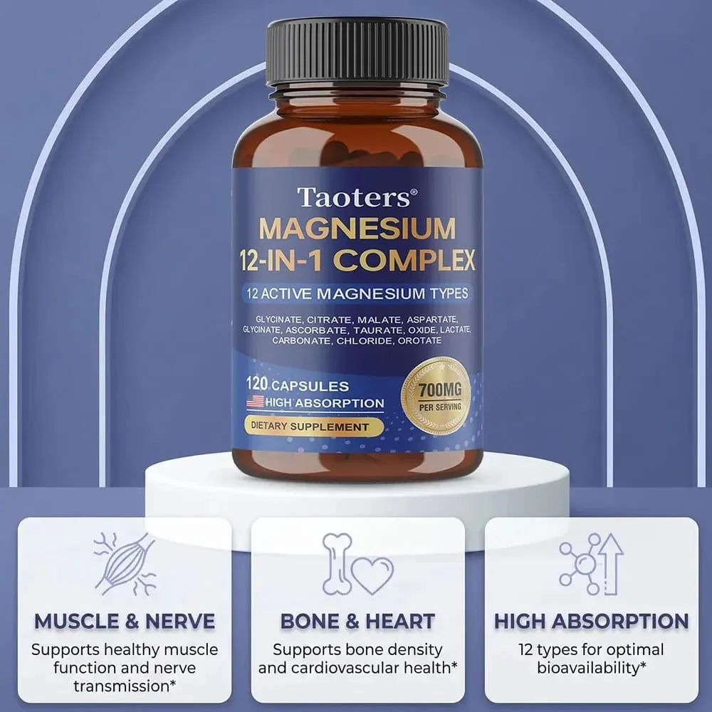 Magnesium 12-IN-1 Complex - Sinusuportahan ang Heart and Bone Health Aids Relaxation Nagpapabuti sa Lakas ng Muscle at Nagpapalakas ng Immunity — image 5