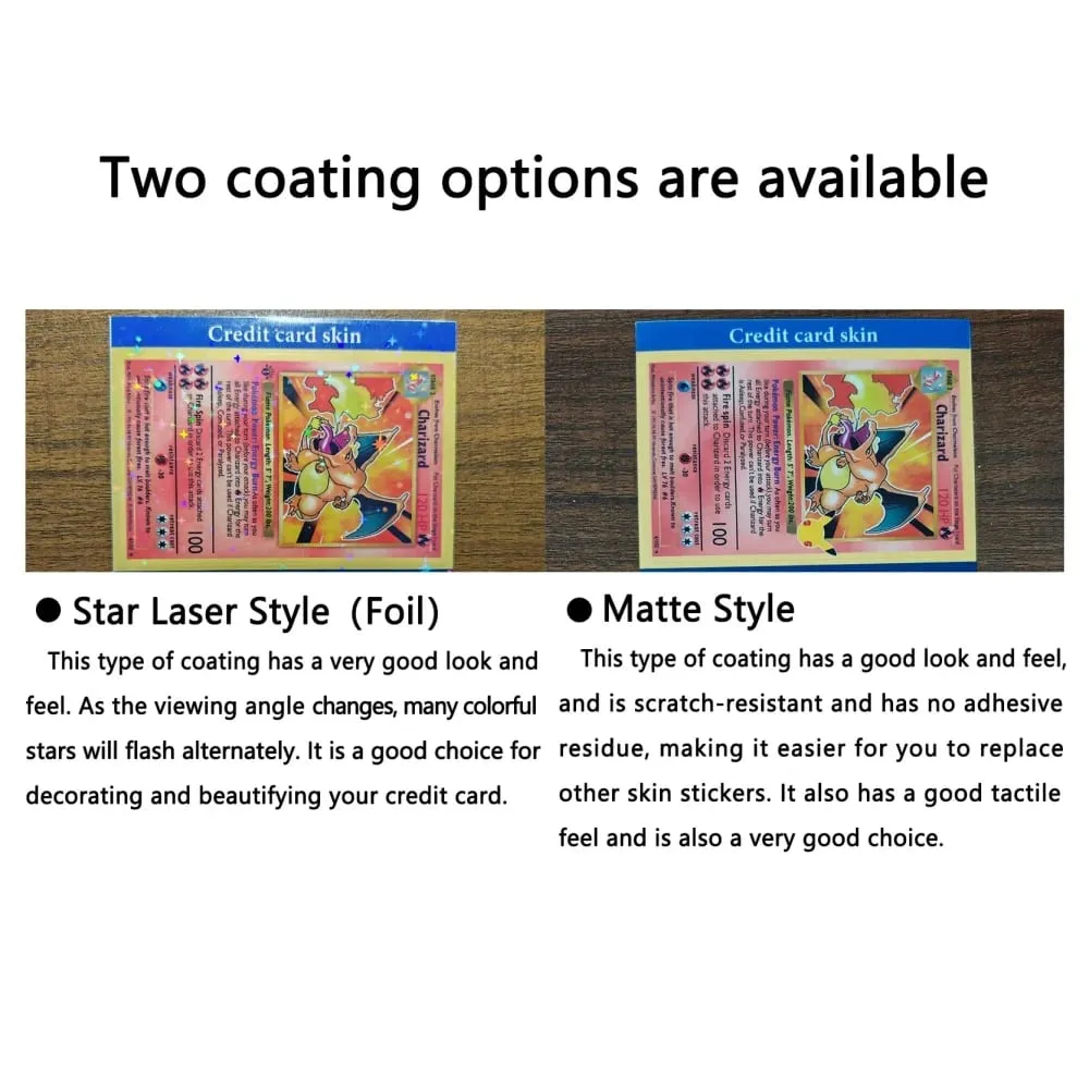 Credit Card Skin Sticker Anti-degaussing Anime Charizard Stickers for VISA JCB MasterCard and Other IC Cards