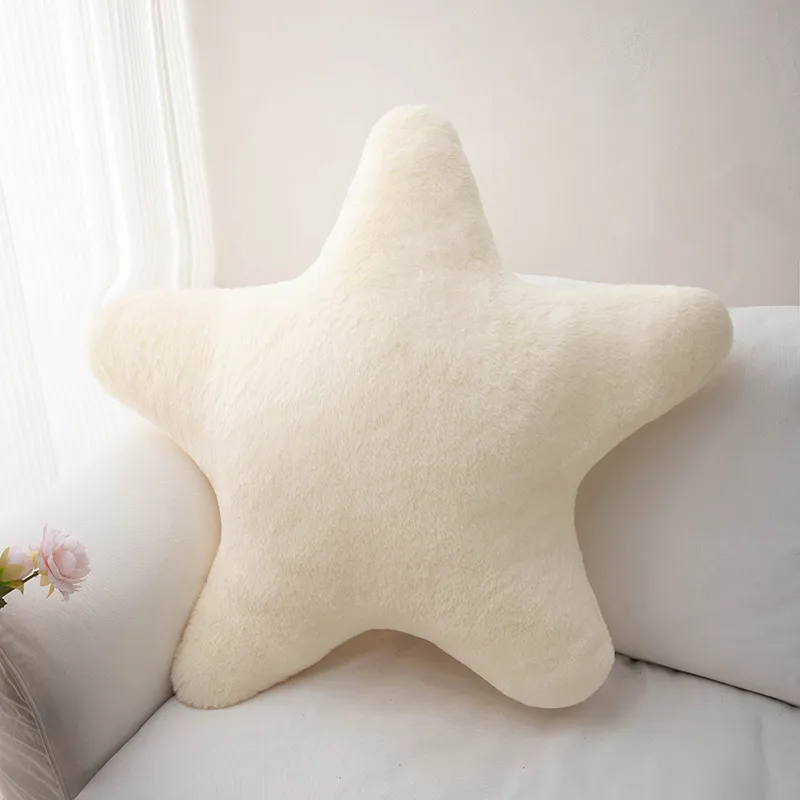 Weiches Plüsch-Kissen in Sternform, dekoratives, süßes Bettkissen für Kinderzimmer, Wohnzimmer – Plüsch-Wurfkissen — image 5