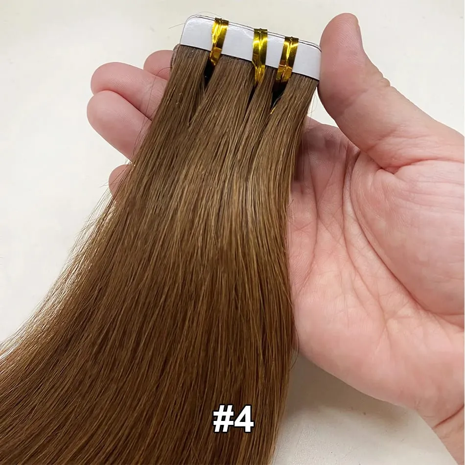 Full Shine Tape In 100% Remy Human Hair Straight Double Sided Blonde Comfortable Silky Natural Tape Ins For Women — image 11