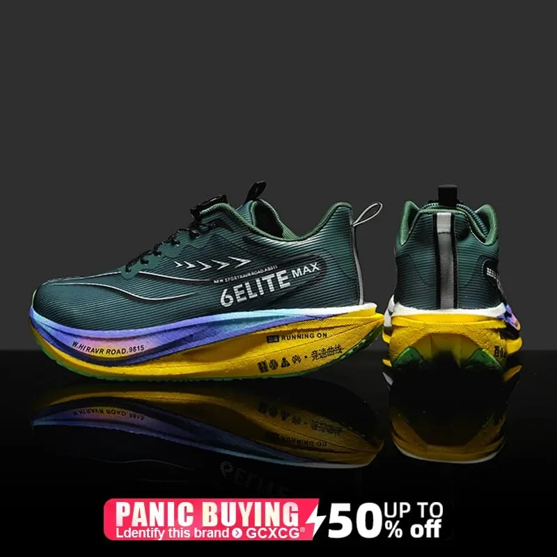 Men Running Shoes Carbon Board Speciality Marathon Sports Breathable Lightweight Women's Comfortable Athletic Nonskid Sneakers