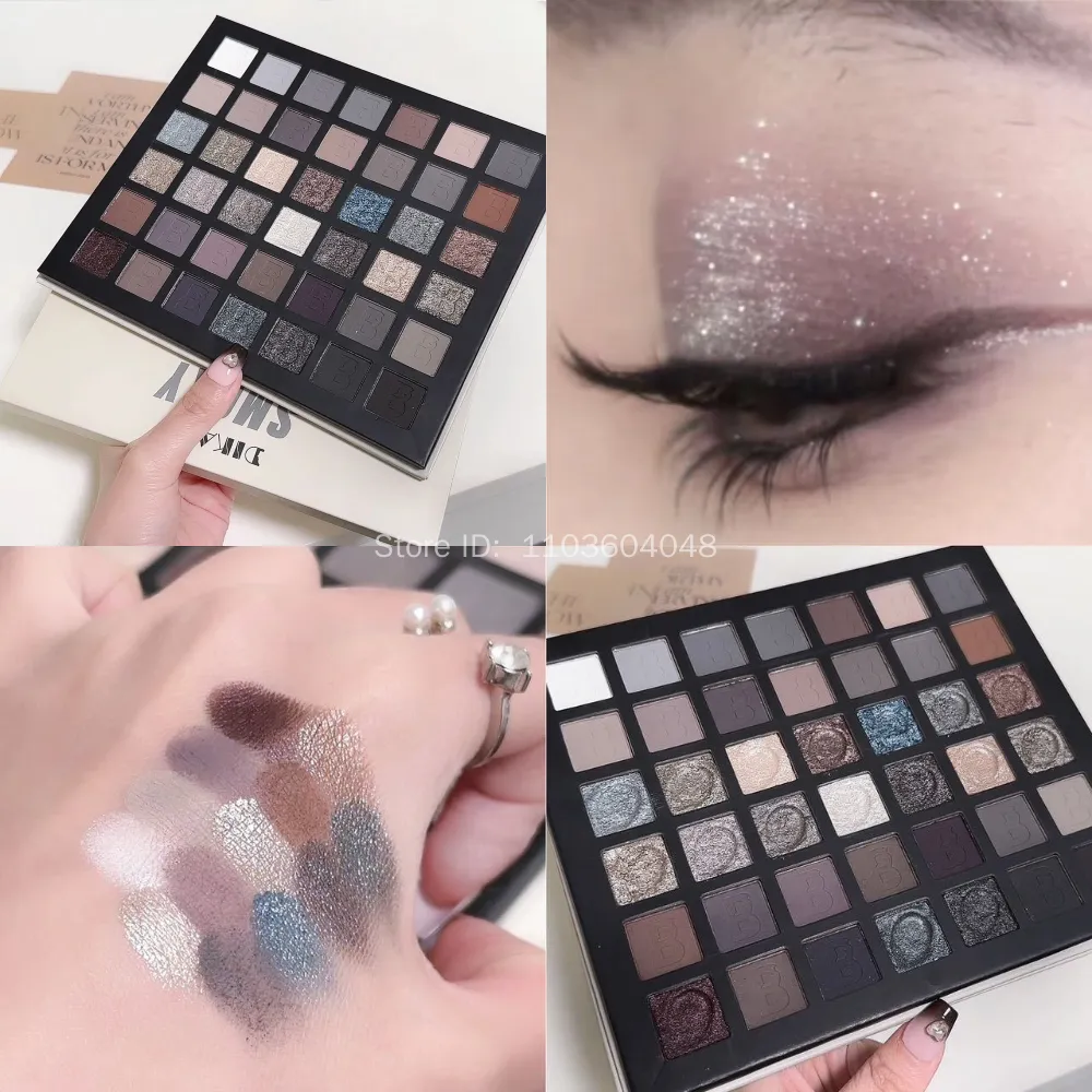 Smoked Eye Shadow Plate Pearlescent Shimmer Eyeshadow Matte Glitter Pigment Waterproof Long Lasting Eye Makeup 42 Colors — image 6
