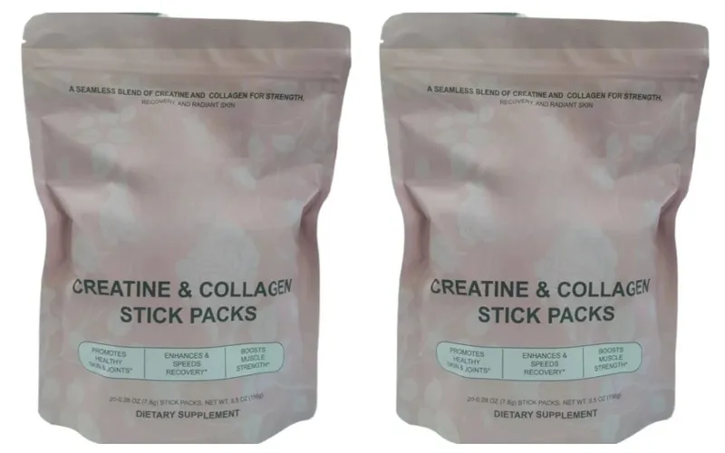 Creatine & Collagen Powder Stick Packs Supports Strength Recovery & Skin Health – Daily Nutrition Supplement 20Servings Per Bag — image 7