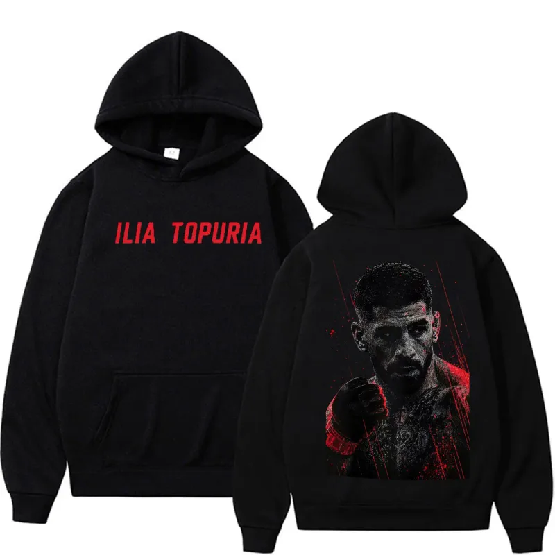 Ilia Topuria El Matador Vintage Graphic Hoodies Damit ng Lalaki Karahasan Aesthetic Sweatshirt Mga Kaswal na balahibo na Pullovers Streetwear