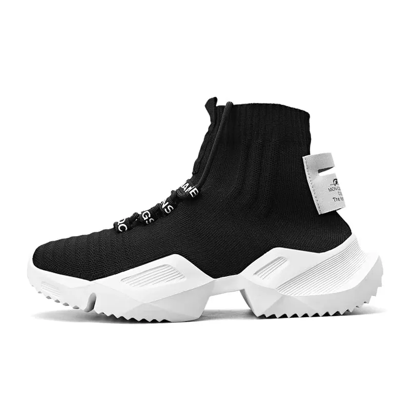Mode högkvalitativ Mesh Sneakers Herr Fritidssko Lättvikt Bekväm snörning Herr Walking High Top Sneakers — image 9