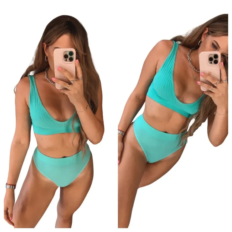 Conjunto de sutiã e calcinha sem costura push up sutiãs feminino lingerie sexy feminino cintura alta g-string com decote em v sutiã conjunto — image 3