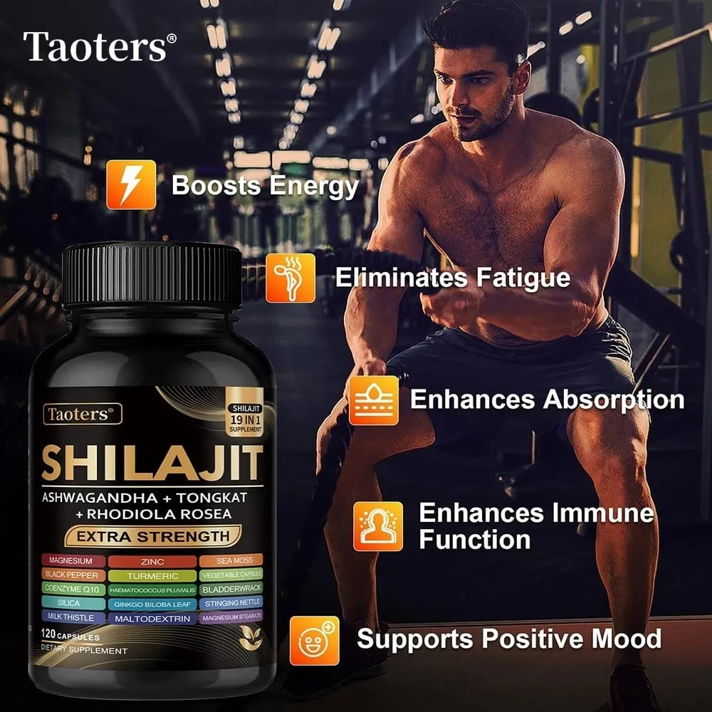 Shilajit Supplement with Sea Moss Ashwagandha Magnesium & Zinc - 19 IN 1 Organic Capsules Non-GMO Vegan Natural Mineral