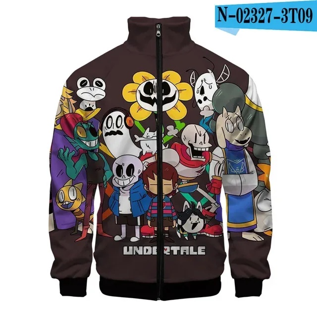 Luxo popular sans undertale 3d impressão zíper raglan jaqueta blusão meninos/meninas confortáveis gola jaquetas casacos — image 38