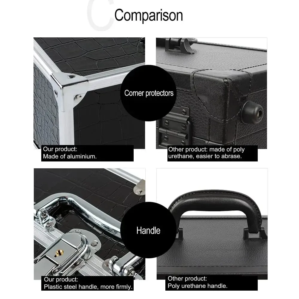 Professional Aluminum Alloy Cosmetic Case Large Capacity Multilayer Portable Storage Box Nail Tattoo Makeup Beauty Salon Supplie