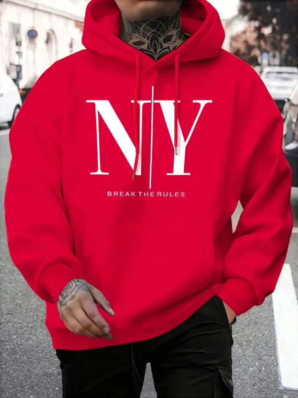 Quebre as regras sim não imprime outono velo sweatshirts masculino macio jogging hoodie rua confortável pullovers esporte solto roupas esportivas — image 3