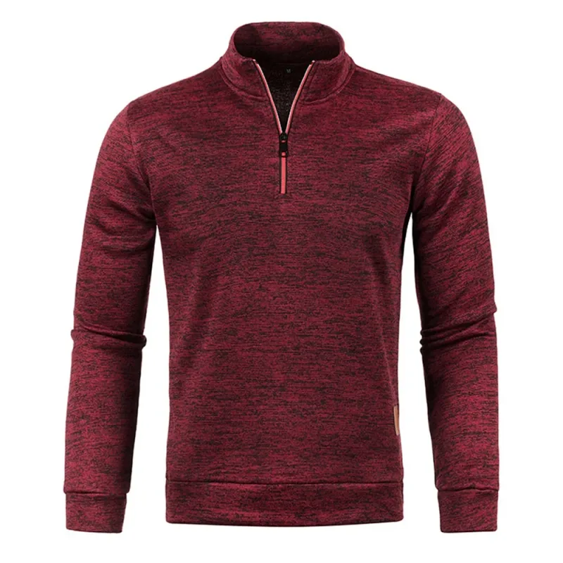 Moletons masculinos meio zíper pulôver masculino manga longa flleece suéter standcollar flocos de neve hoodies roupas masculinas — image 7
