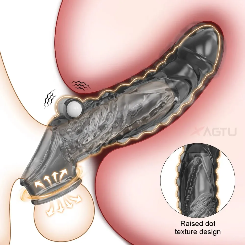 Vibrating Penis Sleeve for Men Penis Enlarge Penis Extension Penis G-Spot Vagina Vibrator Adult Goods Sex Toy for Couples — image 2