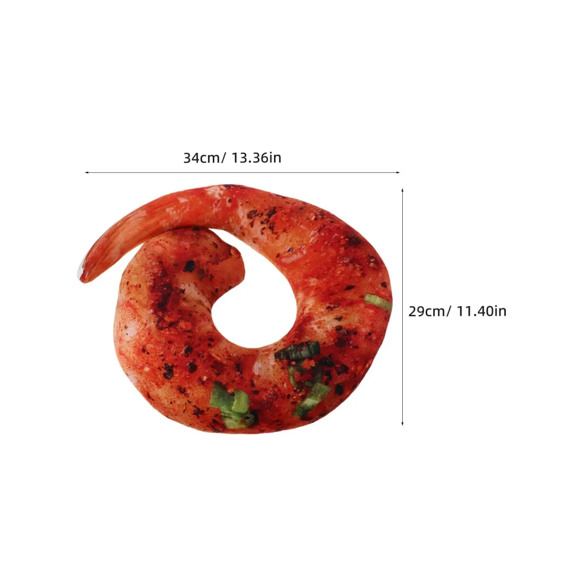 Cuscino per il collo con gamberetti alla griglia Design realistico con gamberetti cotti Cuscino morbido e avvolgente per decorazioni per la casa da viaggio Novità per la camera a tema alimentare