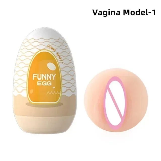 Egg Portable Stimulator Penis Massager Soft Rubber Adult Sex Toys para sa Mga Lalaki Makatotohanang Vagina Pocket Pussy Mini Cups Masturbator