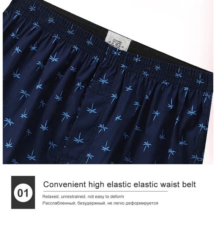 Men's Cotton Boxer Shorts, Printed Pattern na Panlalaking Underwear, College Style Shorts, Summer Breathable at Kumportableng Kasuotang Pang-laswang — image 11