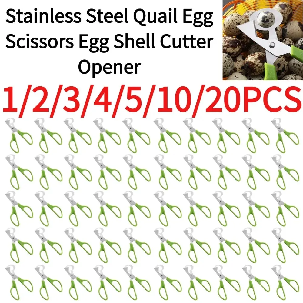 1-20PCS Stainless Steel Quail Egg Scissors Egg Shell Cutter Opener - High Quality Steel Blades Brand New Durable Egg Slicer Tool — image 1