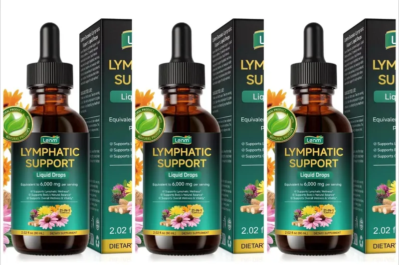 Lenm 60ml sistema linfático limpa suplementos líquidos de suporte imunológico gotas de ervas linfáticas orgânicas naturais para suporte de equilíbrio — image 9
