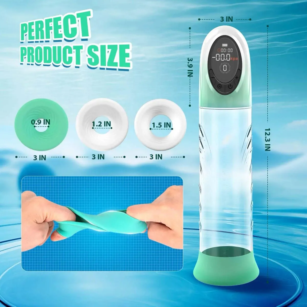 Electric Penis Pump Adult Sex Toys Dick Enlarger for Men Erection Air Water Extender Erotic Machine Set — image 3