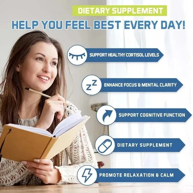 16-in-1 Super Calm Cortisol Manager Supplement - Improves Focus and Mental Clarity Relieves Fatigue for Women & Men