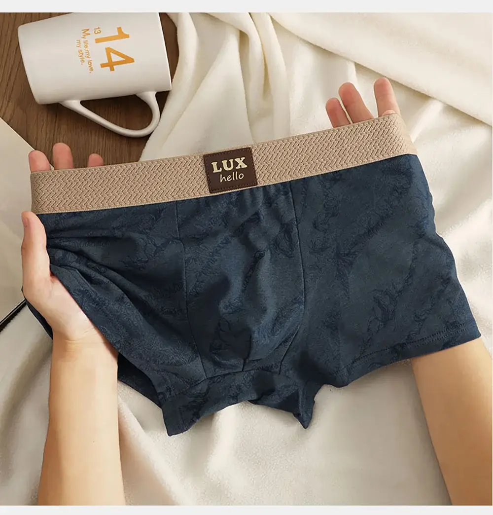 3 unids/pack 100% Boxers de algodón con estampado de lujo para Hombre malla 3D transpirable bolsa antibacteriana ropa interior cómodas bragas suaves para Hombre — image 10