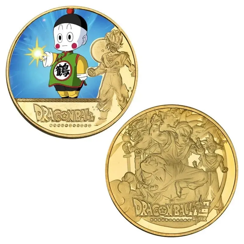 Dragon Ball Banhado A Ouro Moeda de Ouro Son Goku Vegeta Moedas Comemorativas Crianças Clássico Anime Periféricos Coleção Brinquedo Lembrança — image 18