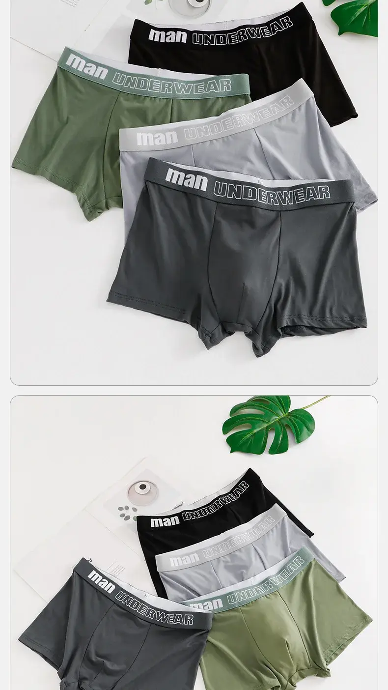 Homem roupa interior moda algodão confortável respirável boxers cuecas masculinas carta impressa calcinha shorts roupa interior